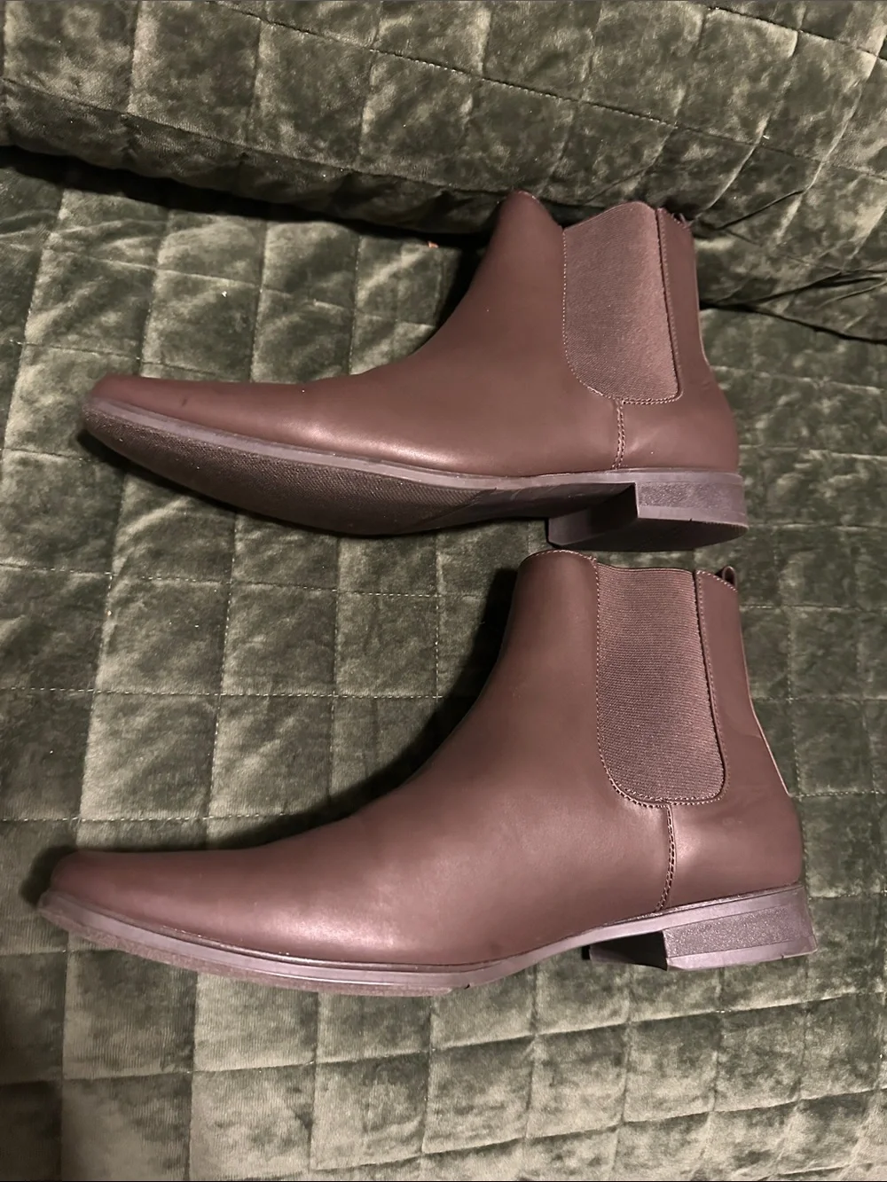 Calvin Klein Brown Leather Chelsea Chukka Boots